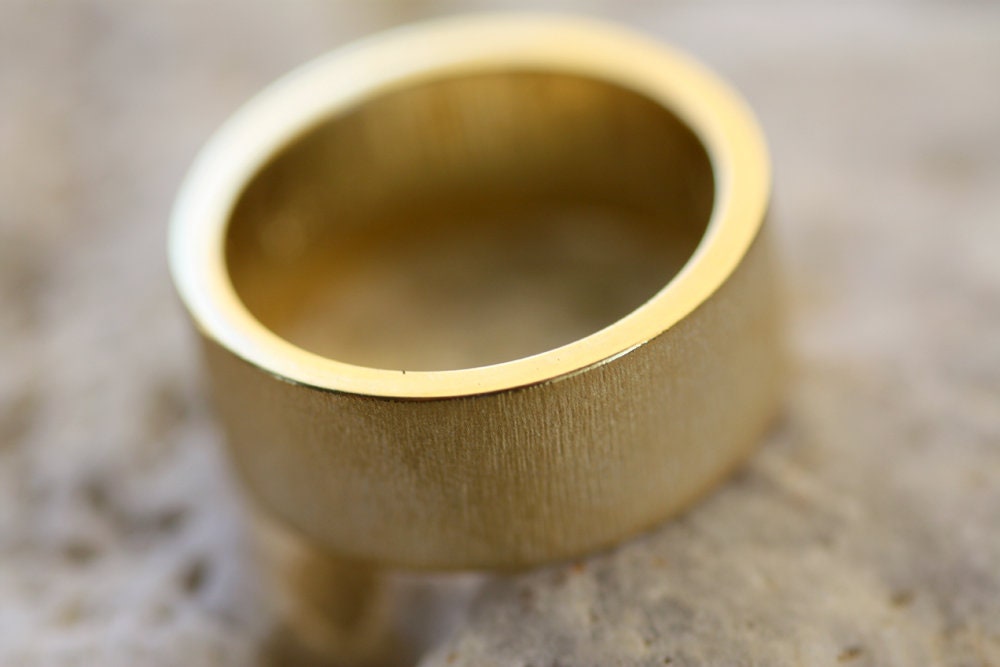 Personalized White Gold wide Textured Band