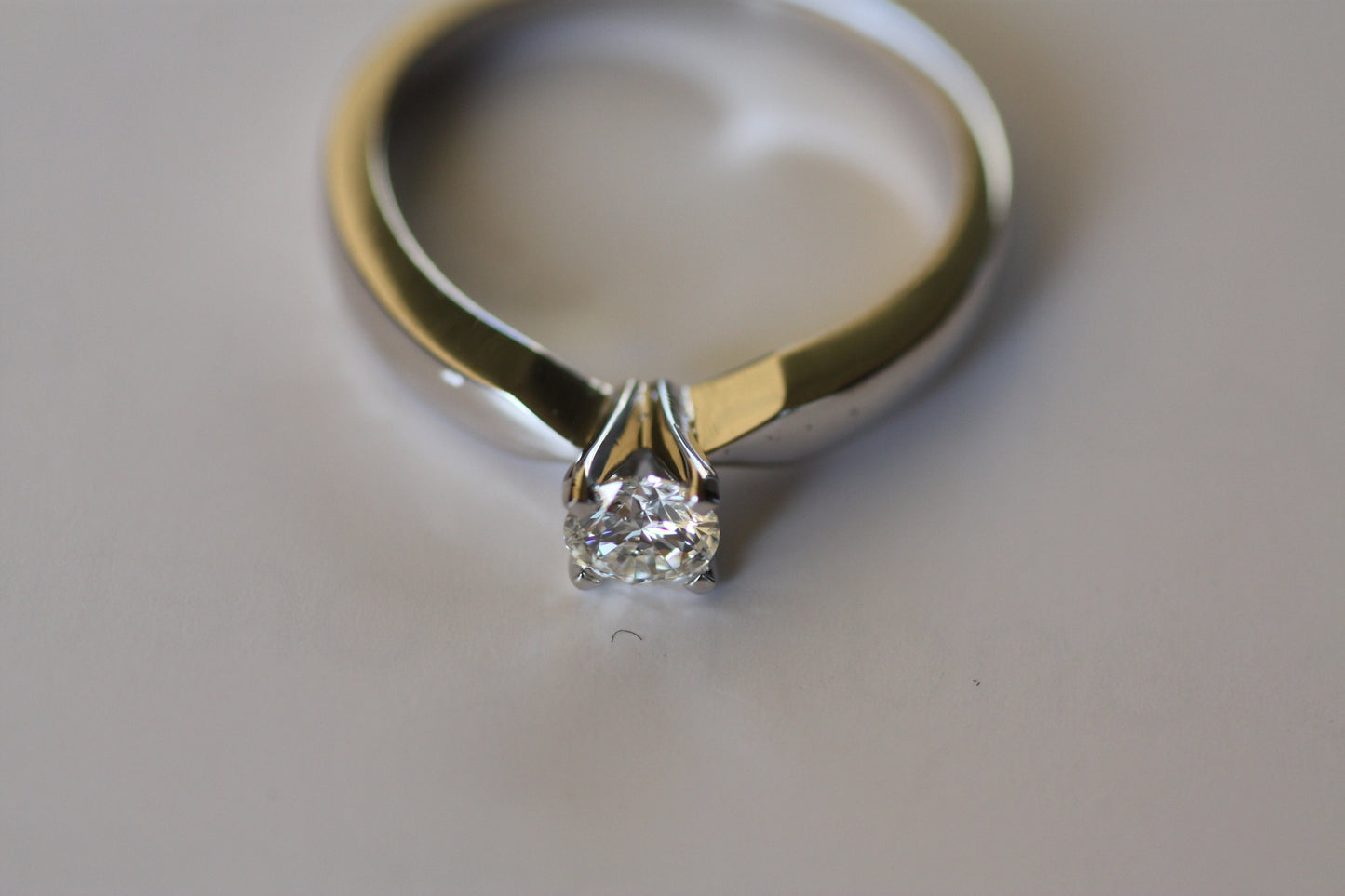 Diamond Engagement Gold Ring, GIA CERTIFIED Diamond ring