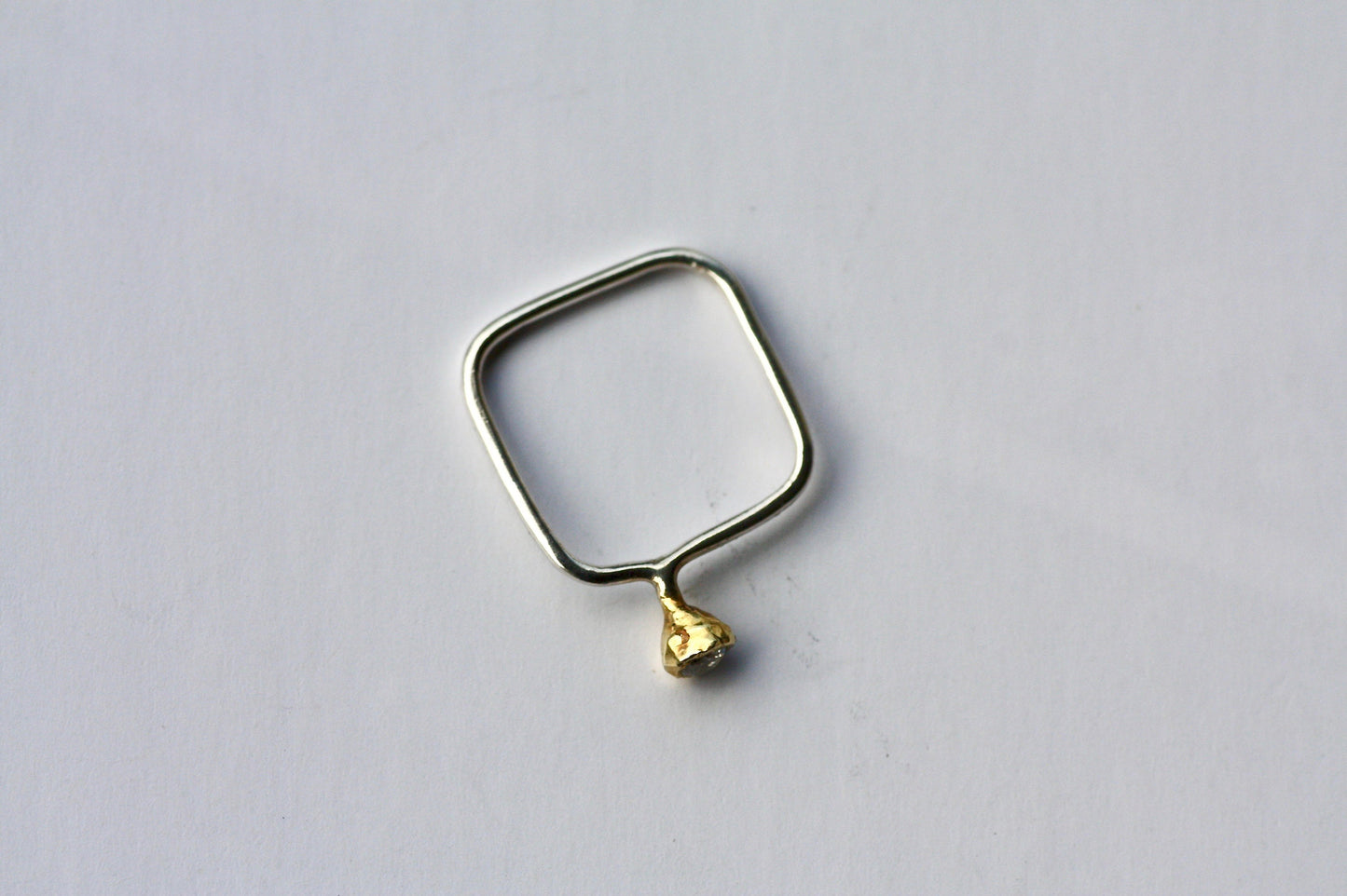 Dainty gold K18 engagement ring