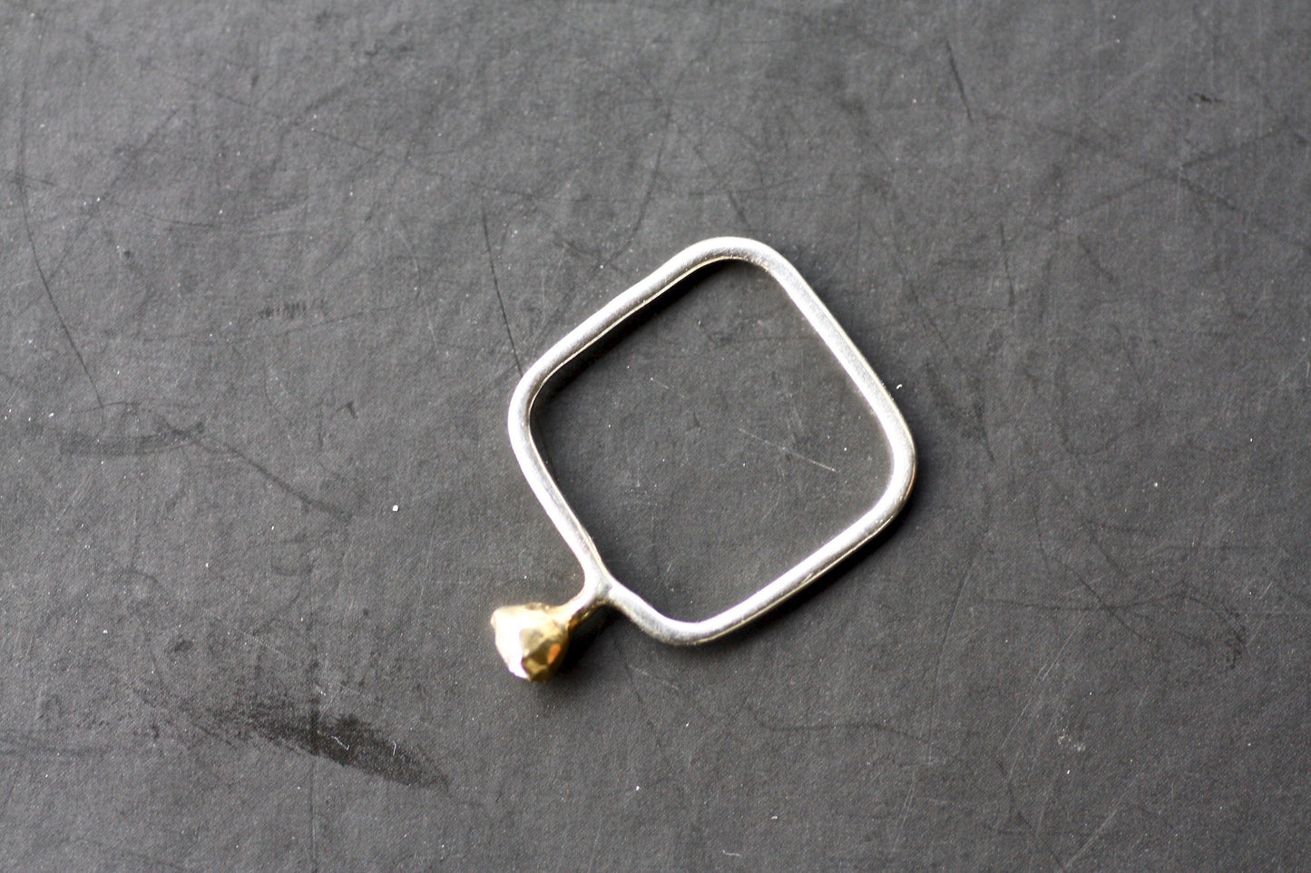 Dainty gold K18 engagement ring