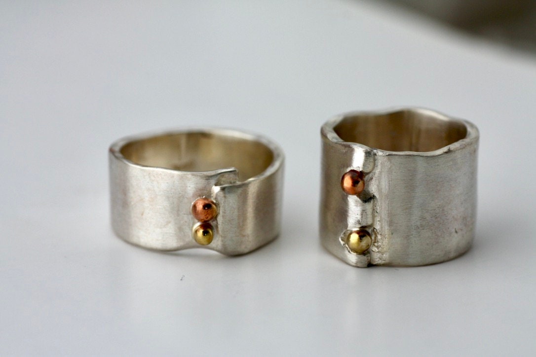 Chunky silver ring personalized with an engraved message