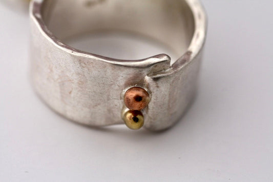 Chunky silver ring personalized with an engraved message