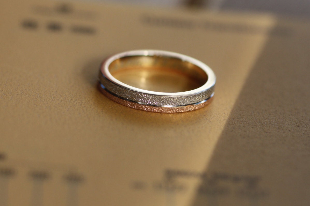 Two tone Rose Gold Wedding band