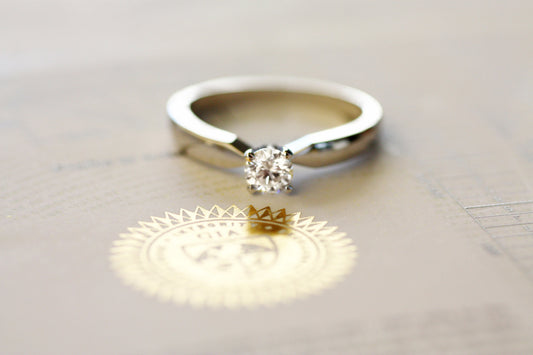Diamond Engagement Gold Ring, GIA CERTIFIED Diamond ring