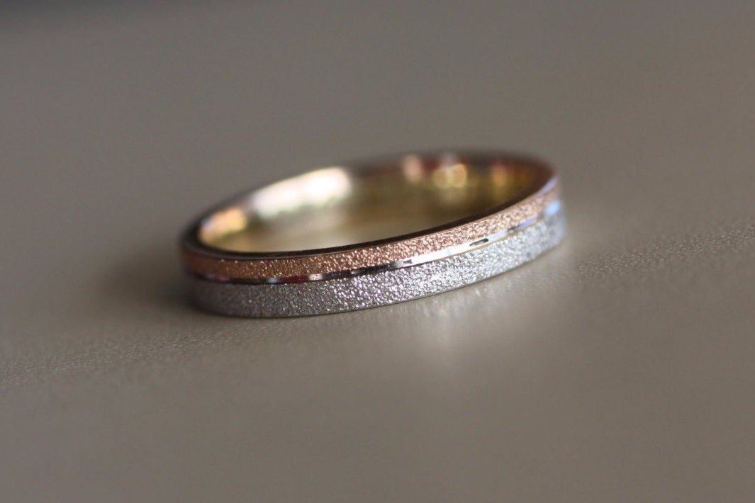 Two tone Rose Gold Wedding band