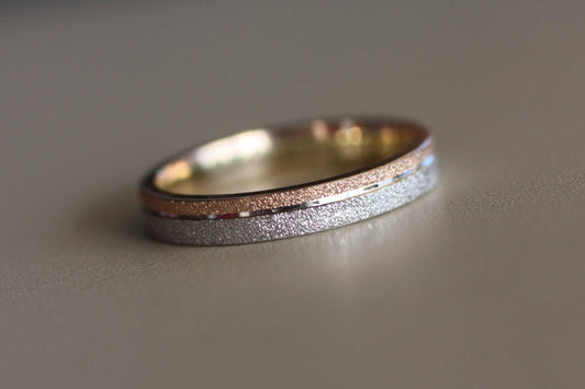 Two tone Rose Gold Wedding band