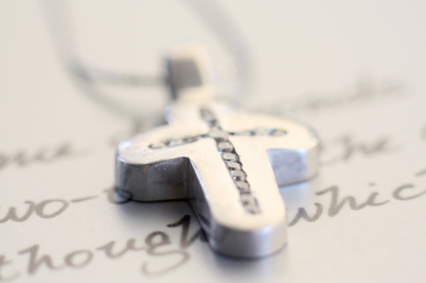 Baptism white gold Cross with diamonds
