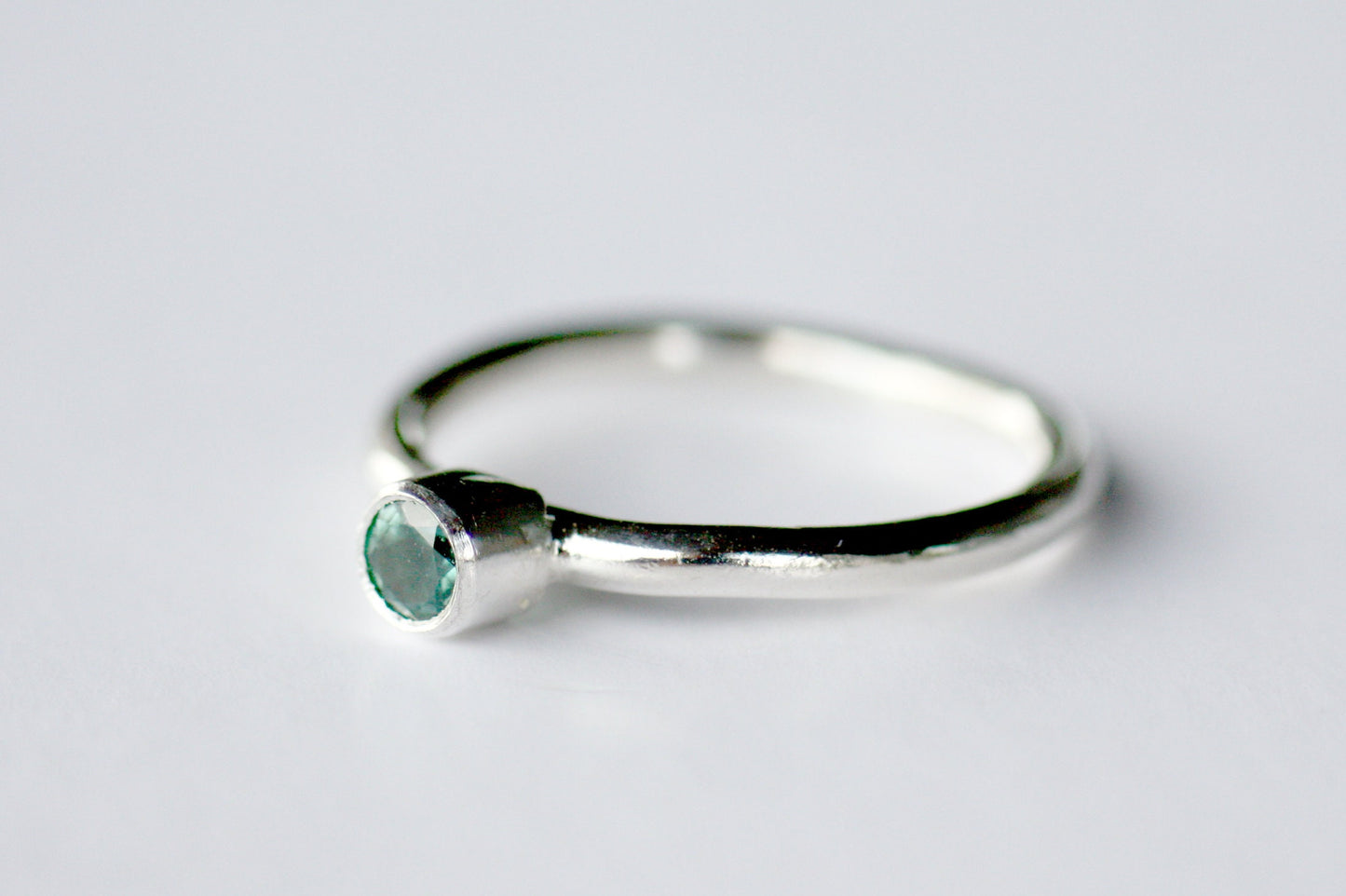 Green Tourmaline minimal stacking ring
