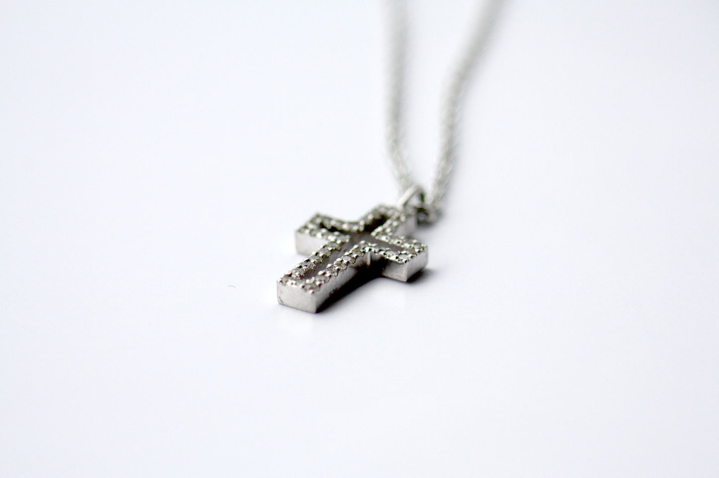 White Gold k18 Cross with diamonds for Woman, Baptism Religious Cross