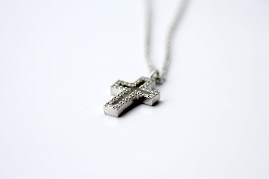 White Gold k18 Cross with diamonds for Woman, Baptism Religious Cross