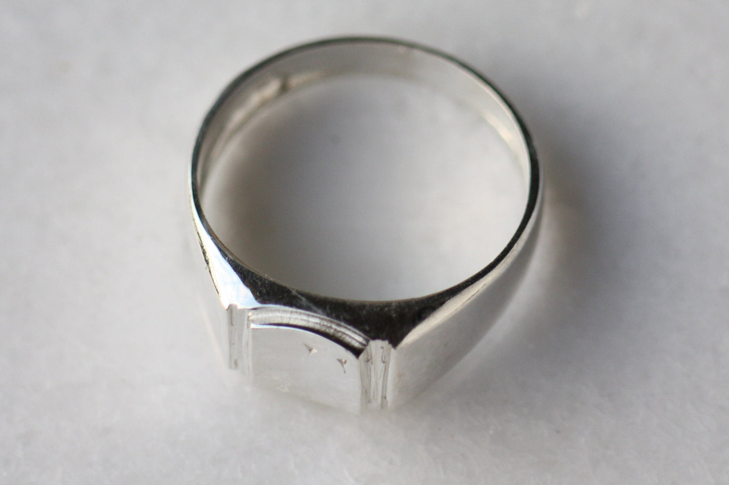 Engraved Square signet monogram ring