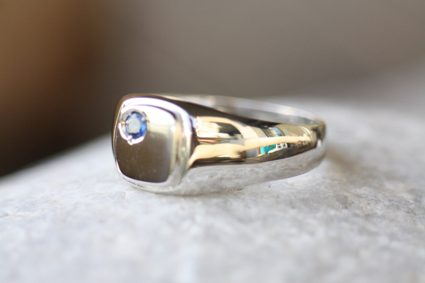 Blue Sapphire Signet ring