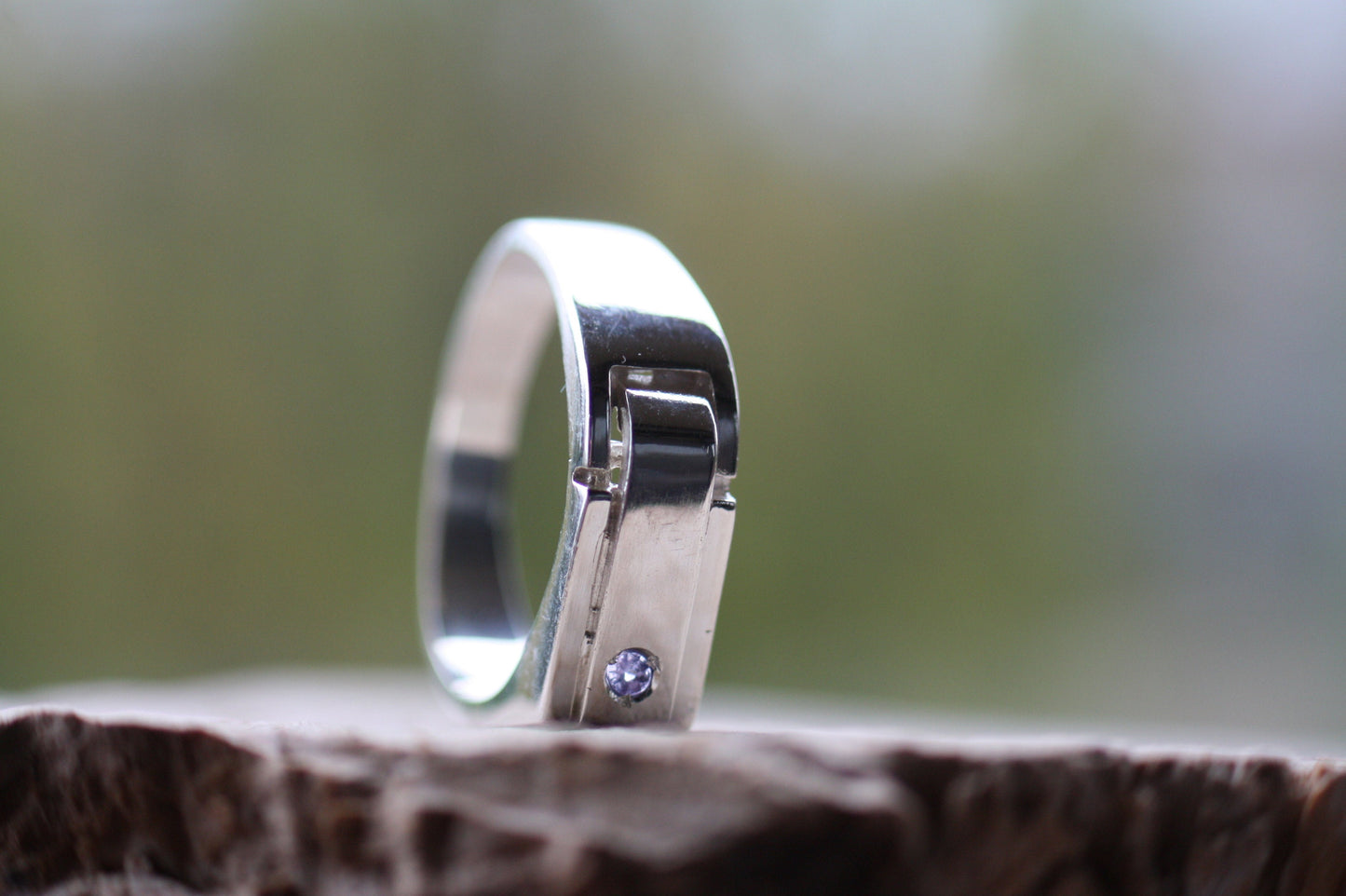 Tanzanite Signet handwriting initial ring