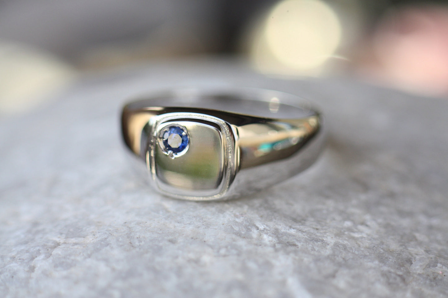 Blue Sapphire Signet ring