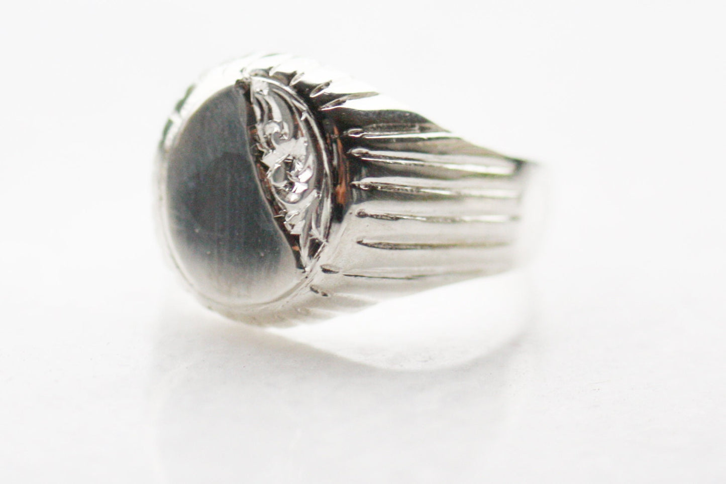 Engraved Signet Sterling Silver ring