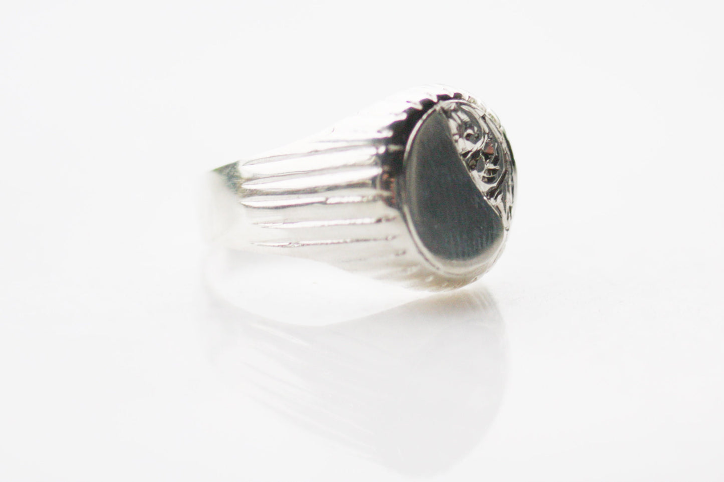 Engraved Signet Sterling Silver ring