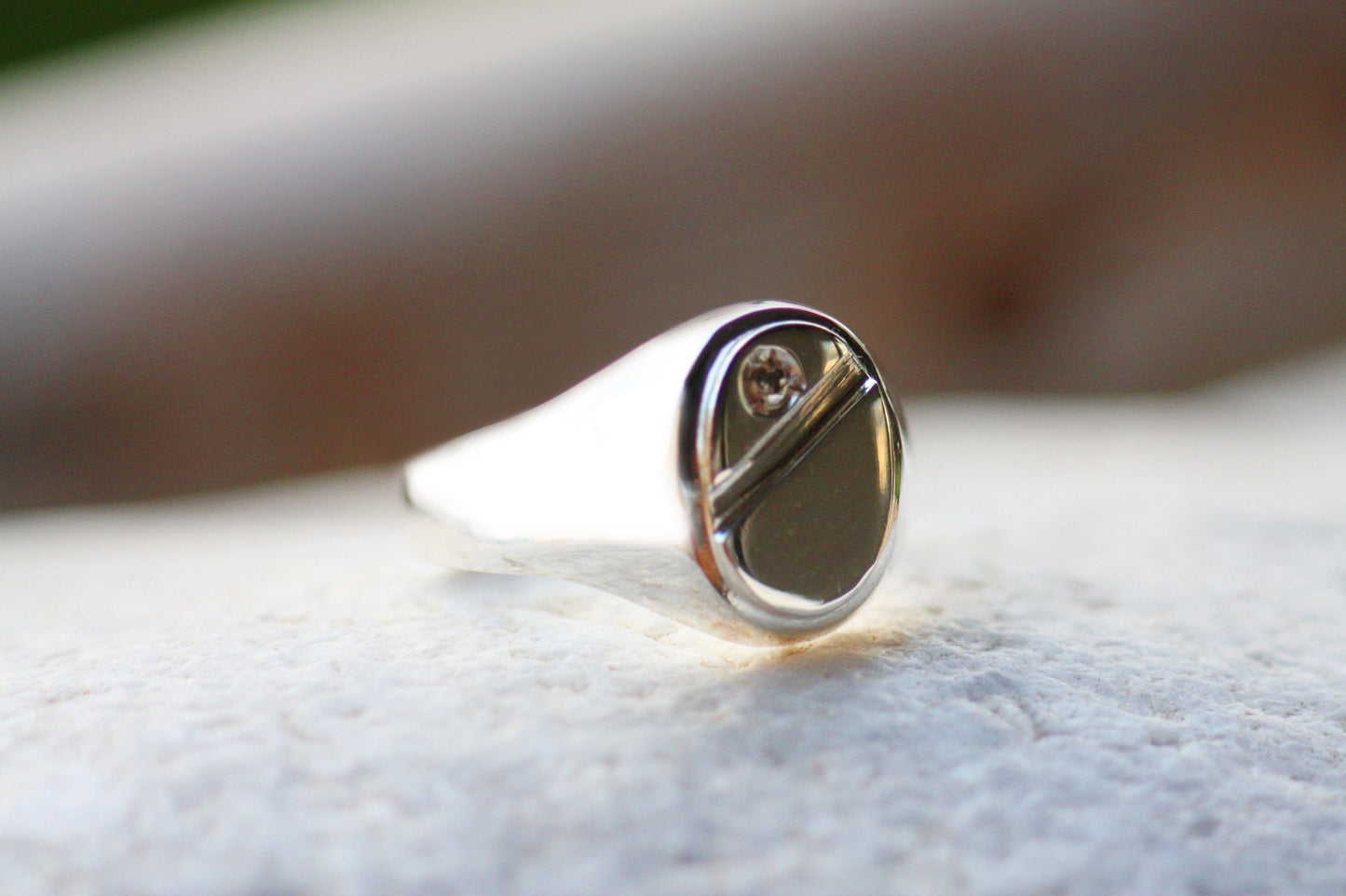 Engraved Signet Tsavorite ring