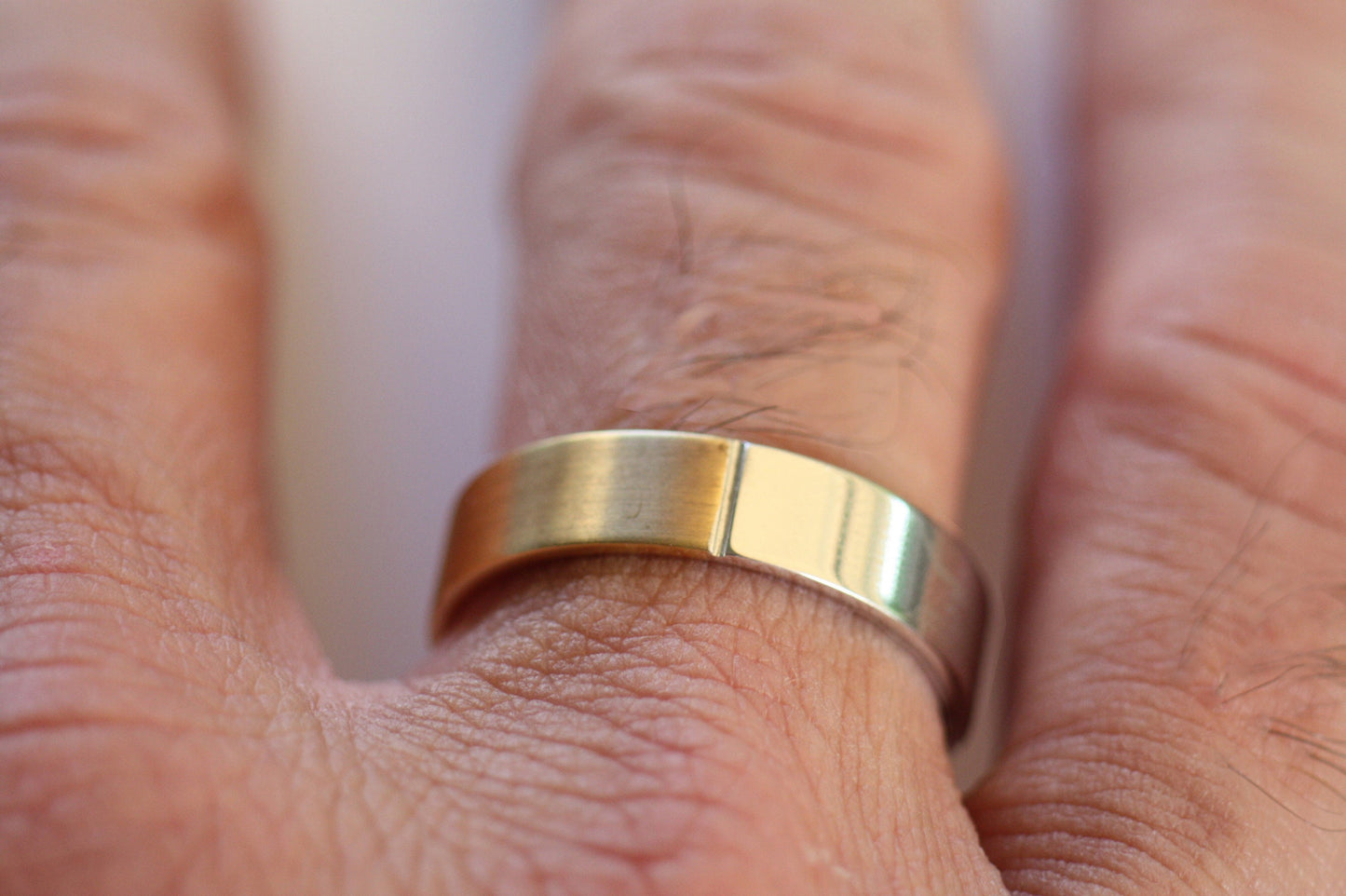 Mens Two tone Gold Wedding band