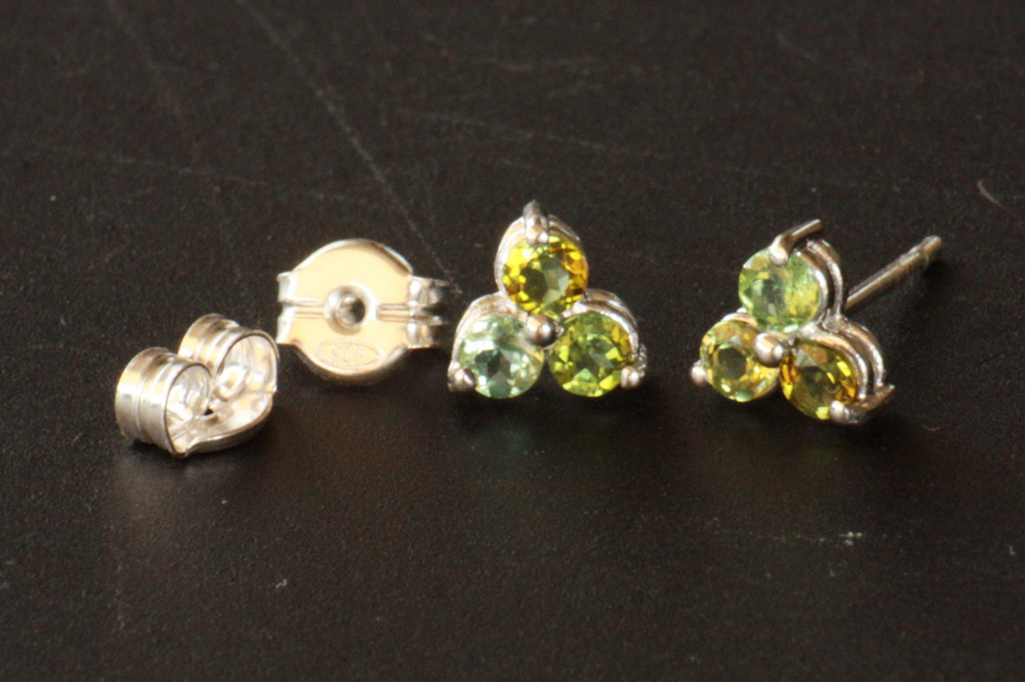 Colourful tourmaline earrings Flower design