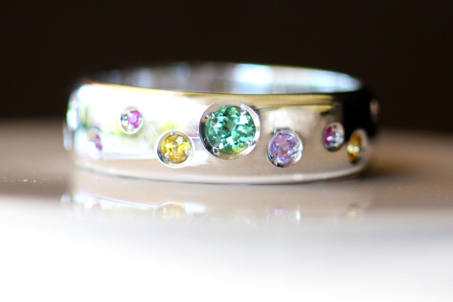 Sapphire and Tourmaline Personalized Multi stone ring