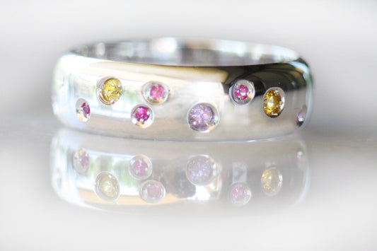 Sapphire and Tourmaline Personalized Multi stone ring