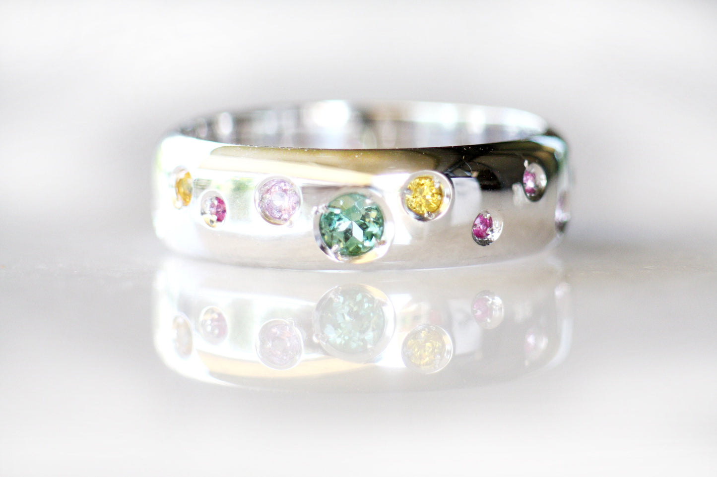 Sapphire and Tourmaline Personalized Multi stone ring