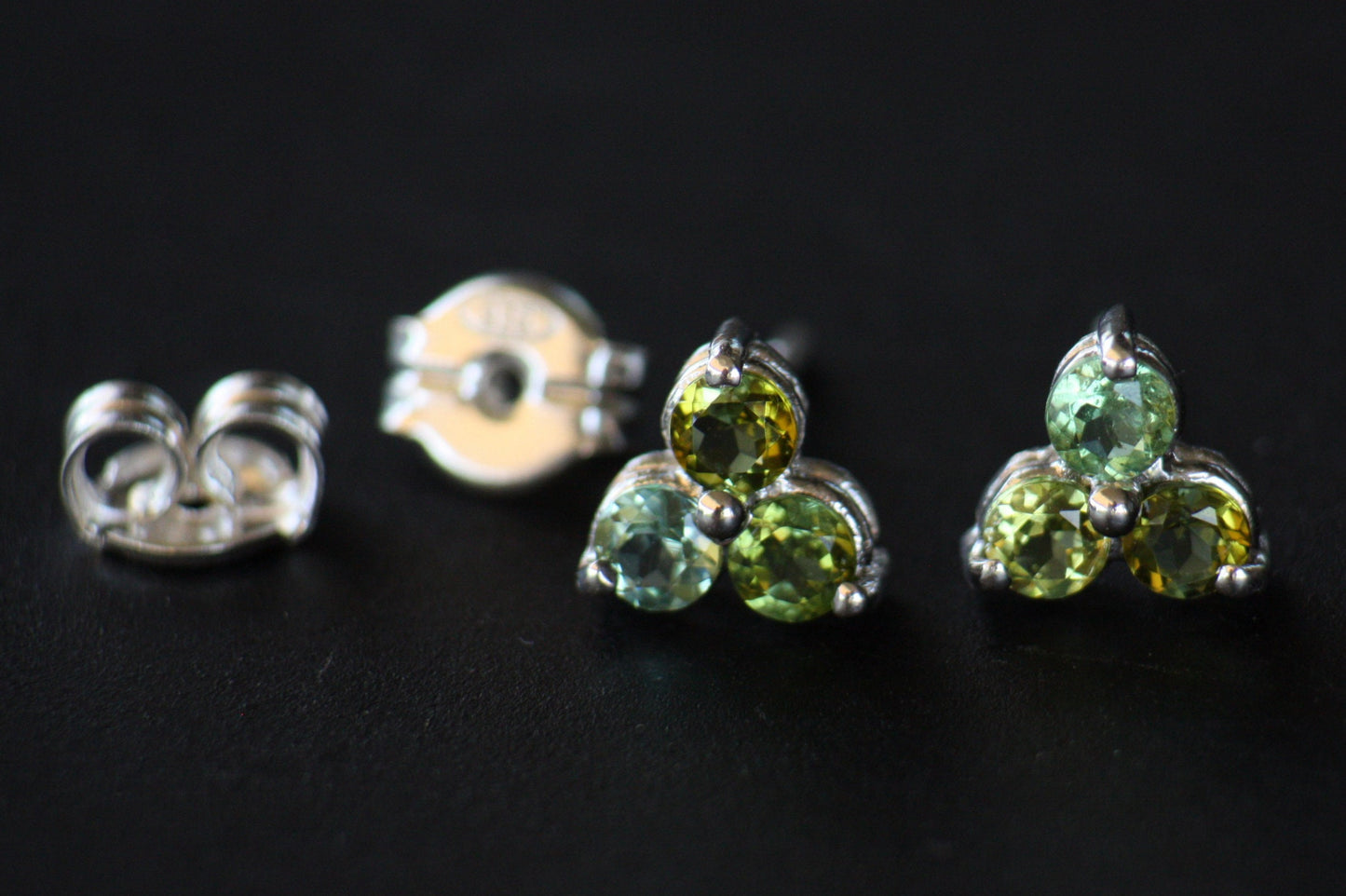 Colourful tourmaline earrings Flower design
