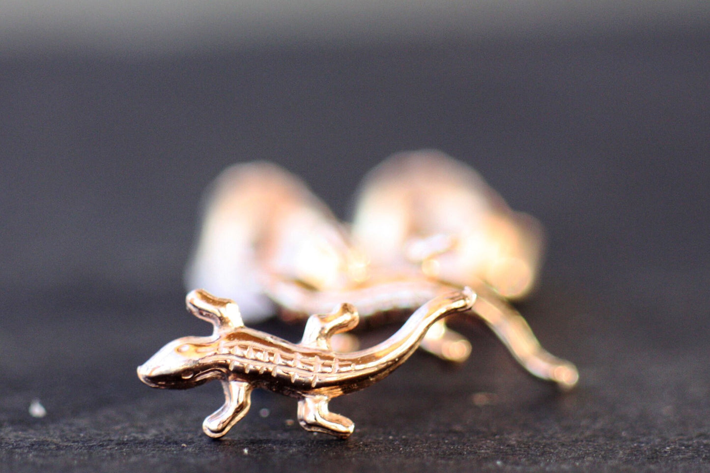 Minimalist Studs Lizards Earrings, Kids Tiny Animal Earrings