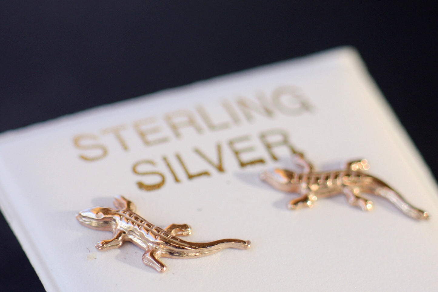 Minimalist Studs Lizards Earrings, Kids Tiny Animal Earrings