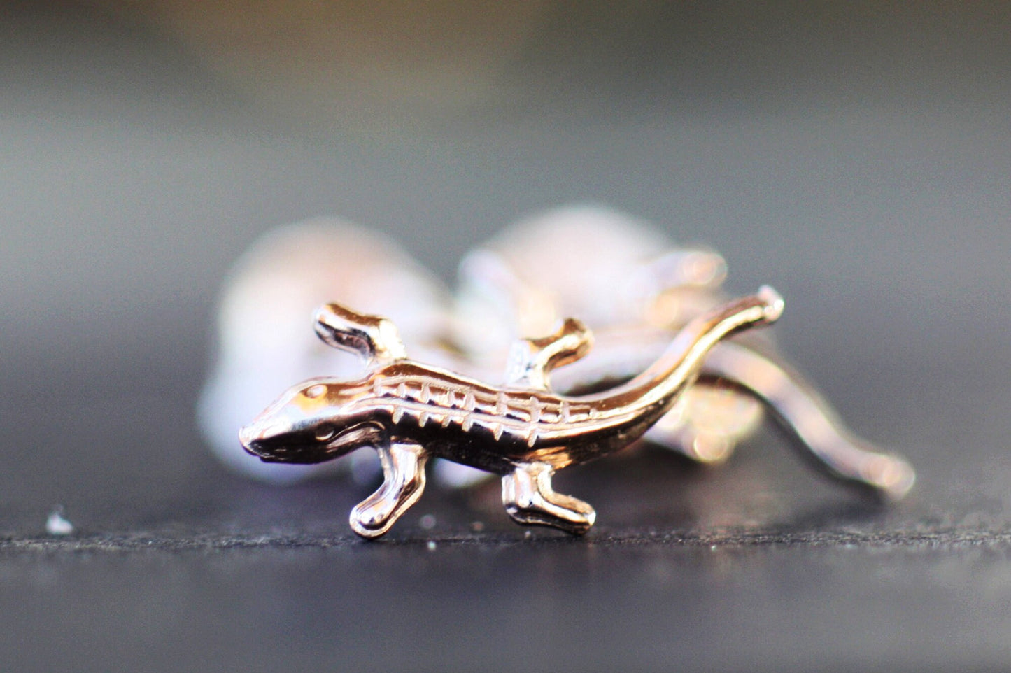 Minimalist Studs Lizards Earrings, Kids Tiny Animal Earrings