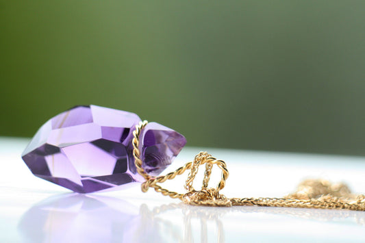 Amethyst Pendant Gold 24K