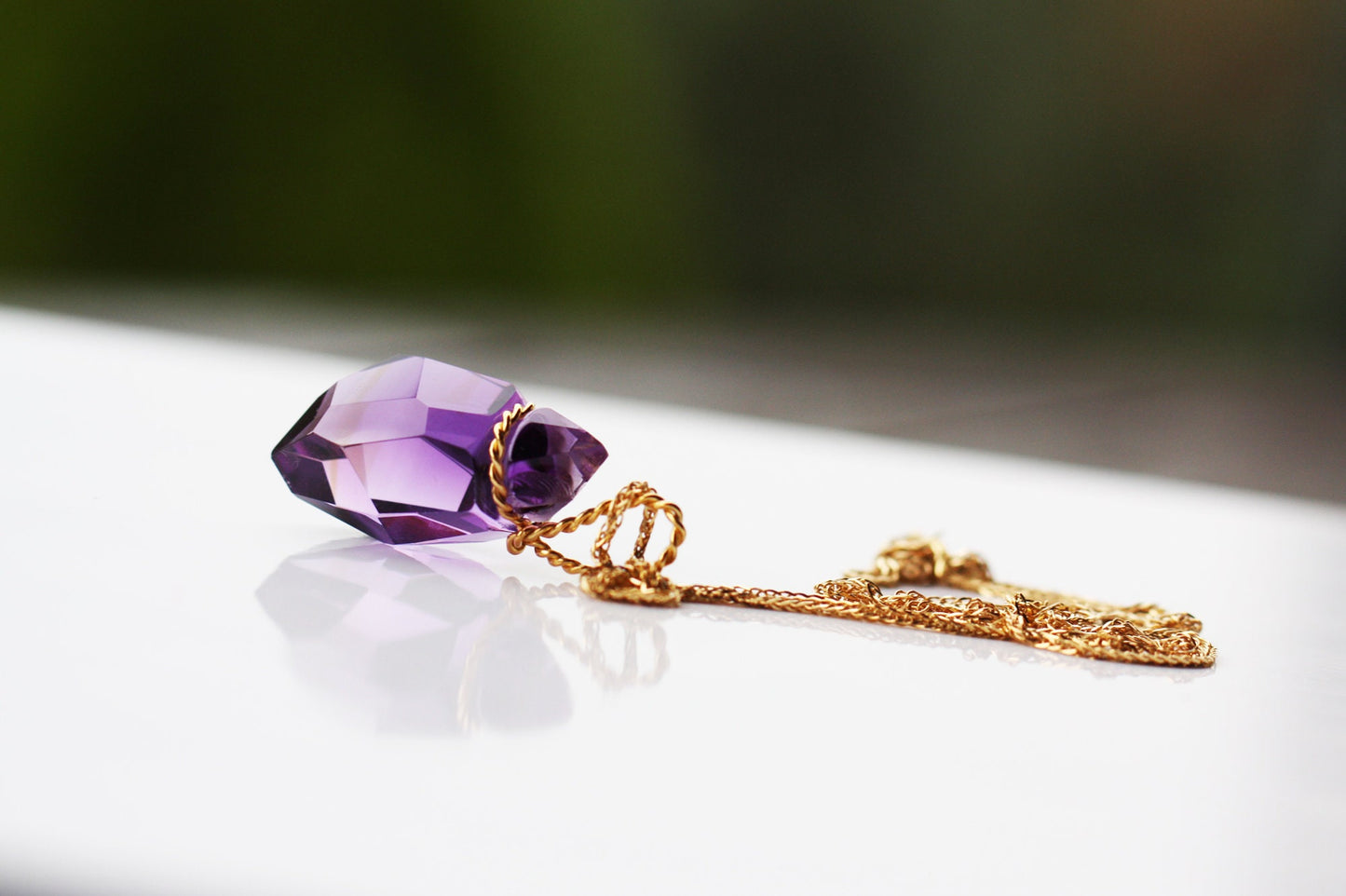 Amethyst necklace set with Gold K18