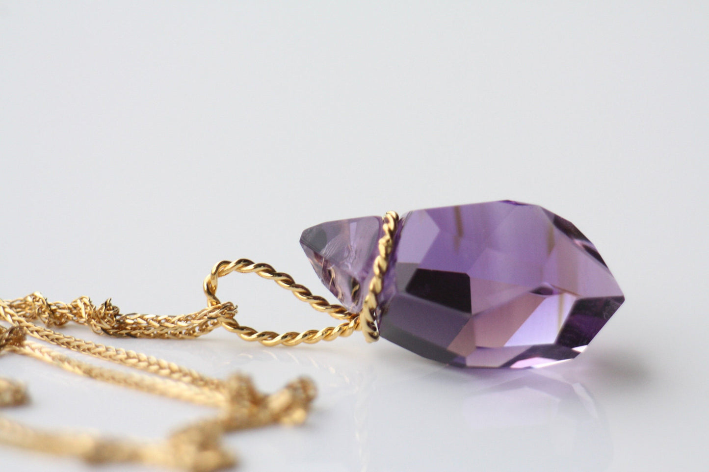 Amethyst necklace set with Gold K18