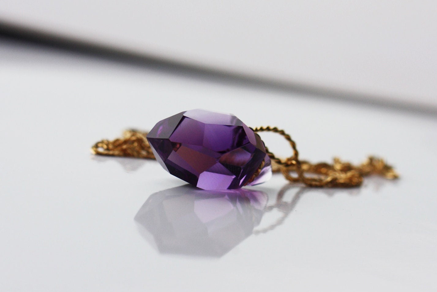 Amethyst necklace set with Gold K18