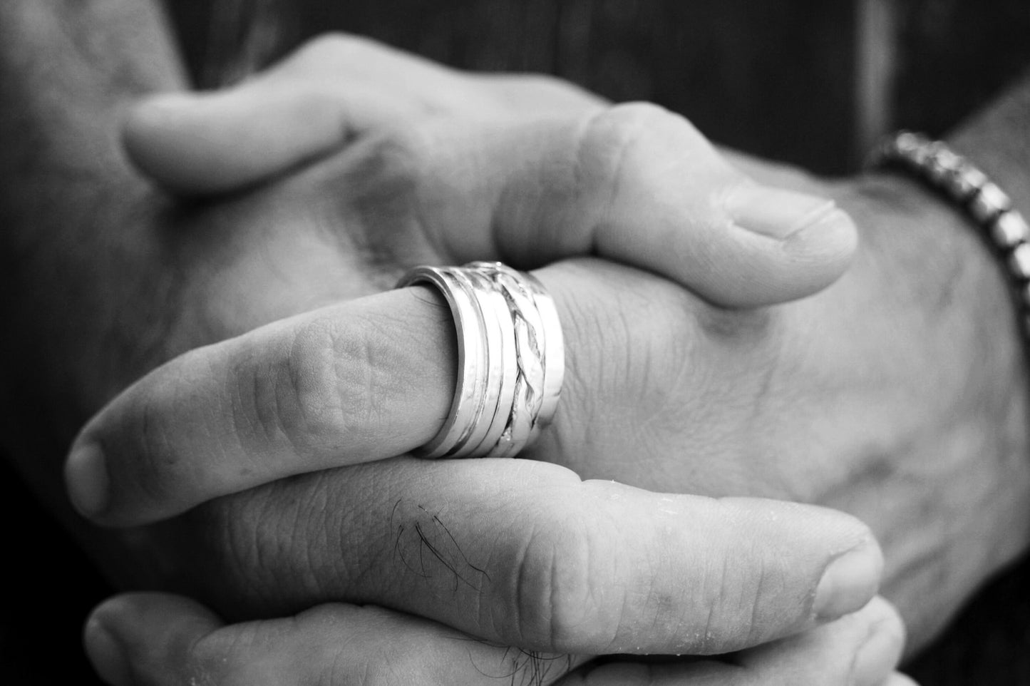 Extra Wide ring for Wedding Anxiety Relief and Meditation