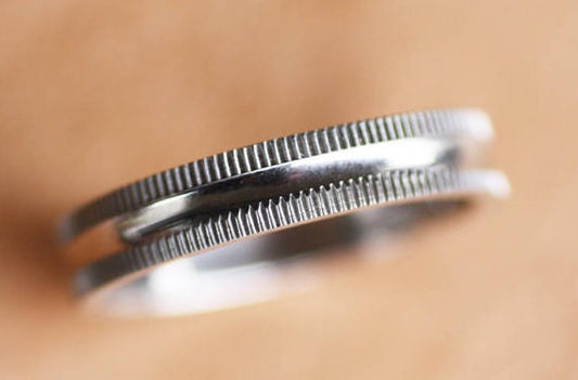 Mens Textured wedding ring