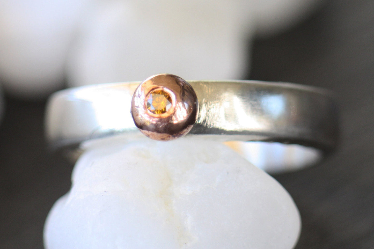 Cognac diamond Engagement ring
