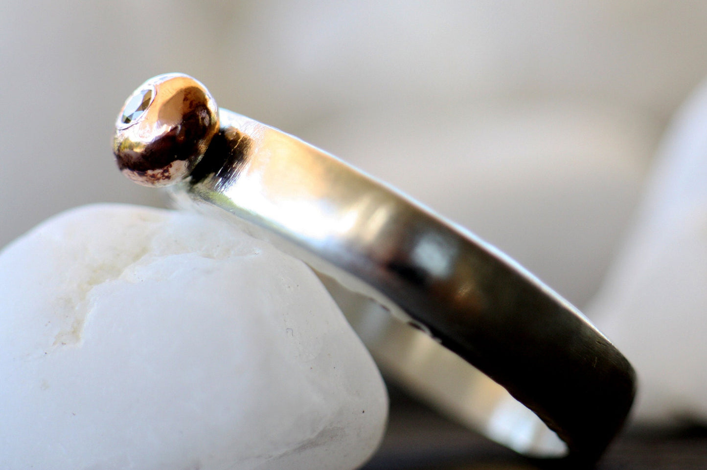 Cognac diamond Engagement ring