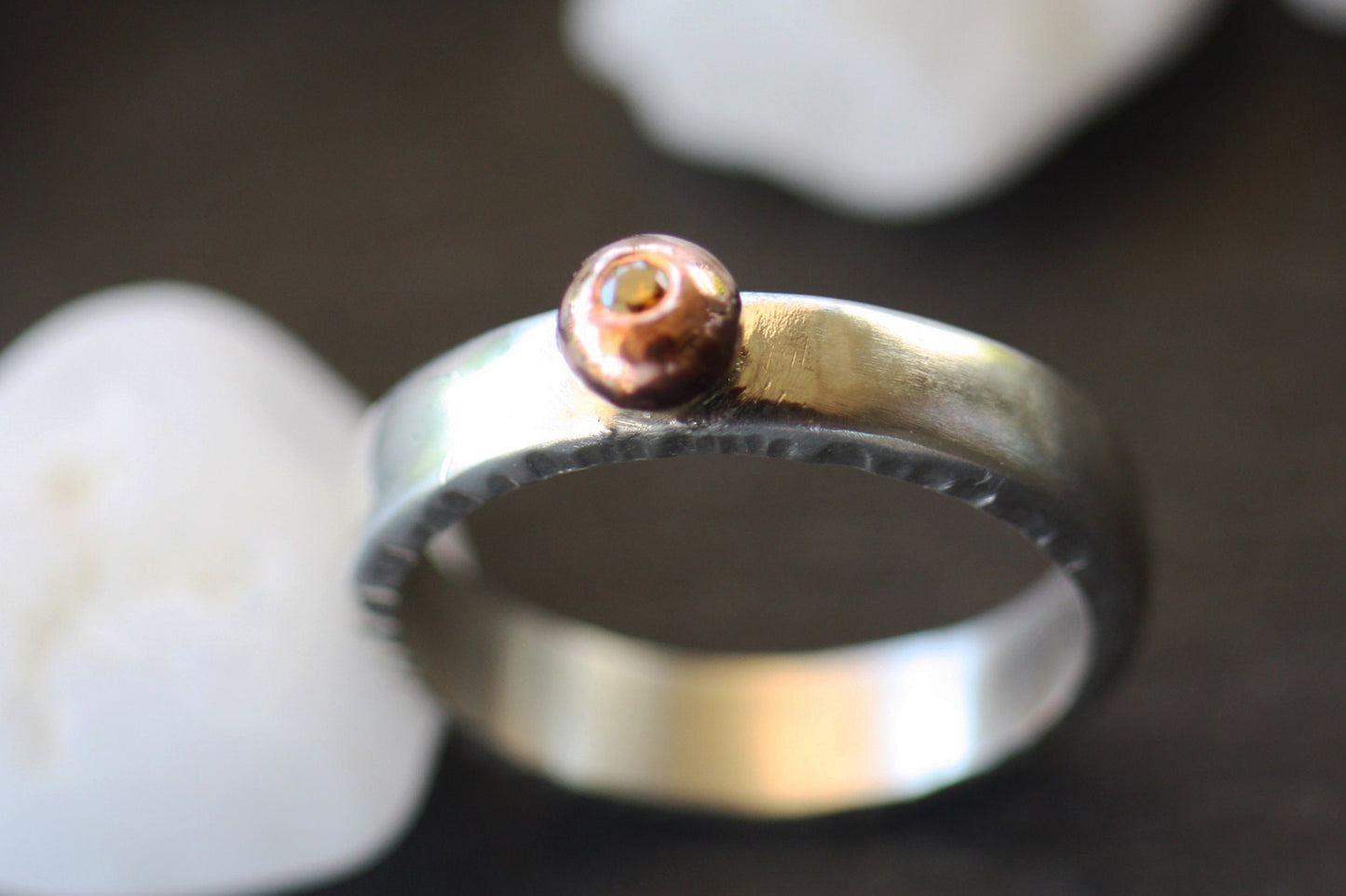Cognac diamond Engagement ring