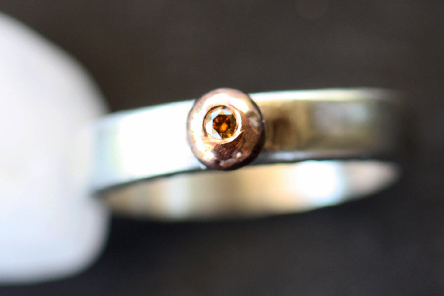 Cognac diamond Engagement ring