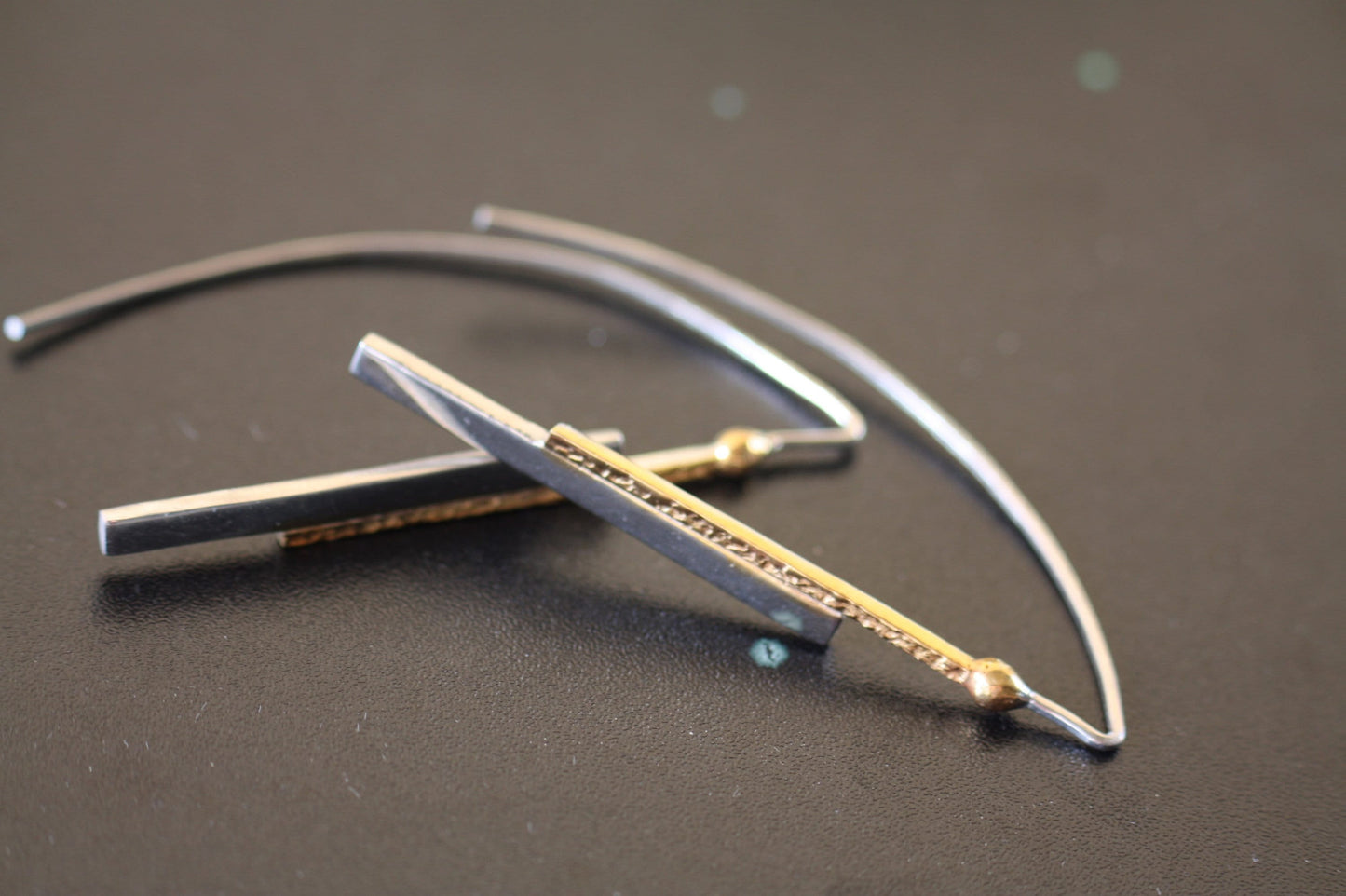 Two tones Geometric Style Everyday earrings
