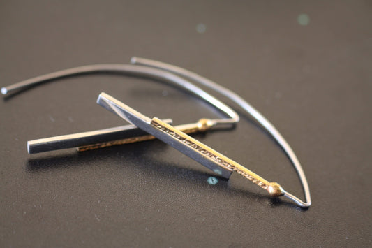 Two tones Geometric Style Everyday earrings