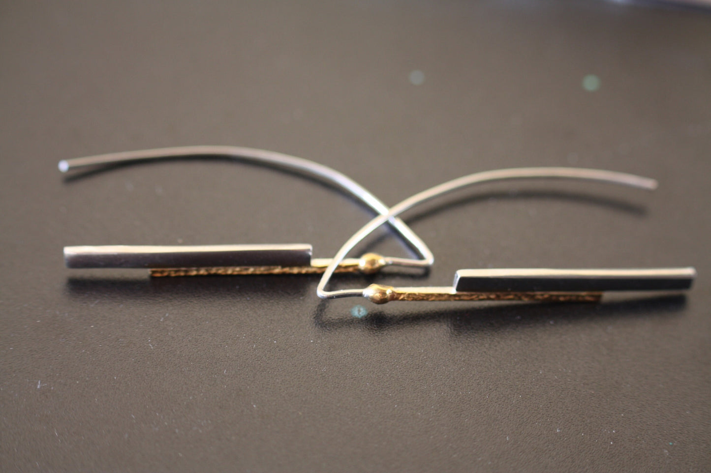 Two tones Geometric Style Everyday earrings