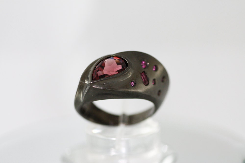 Tourmaline Sapphire and Ruby  Statement ring