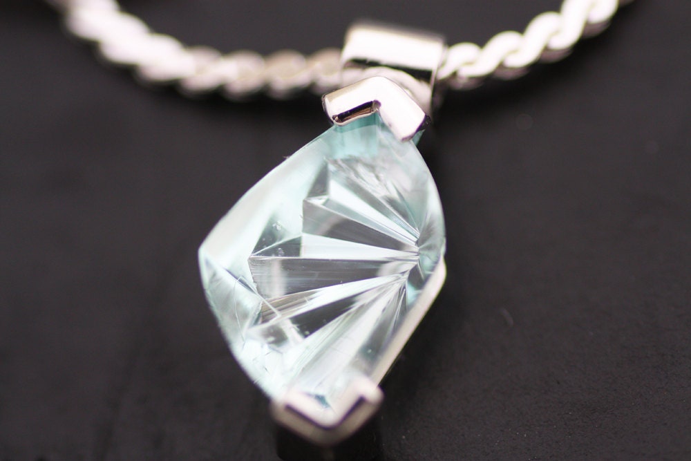 Aquamarine silver pendant