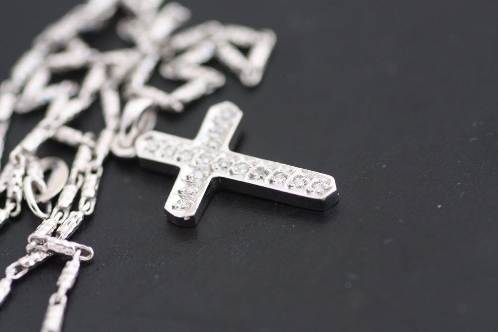 Diamond Baptism Gold Cross