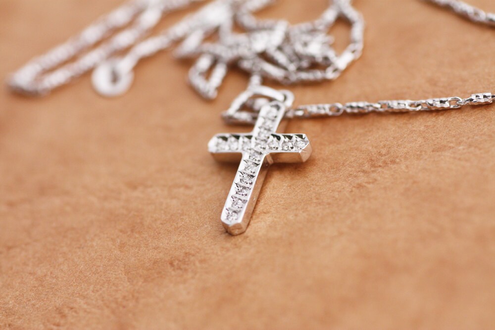 Diamond Baptism Gold Cross