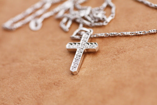 Diamond Baptism Gold Cross