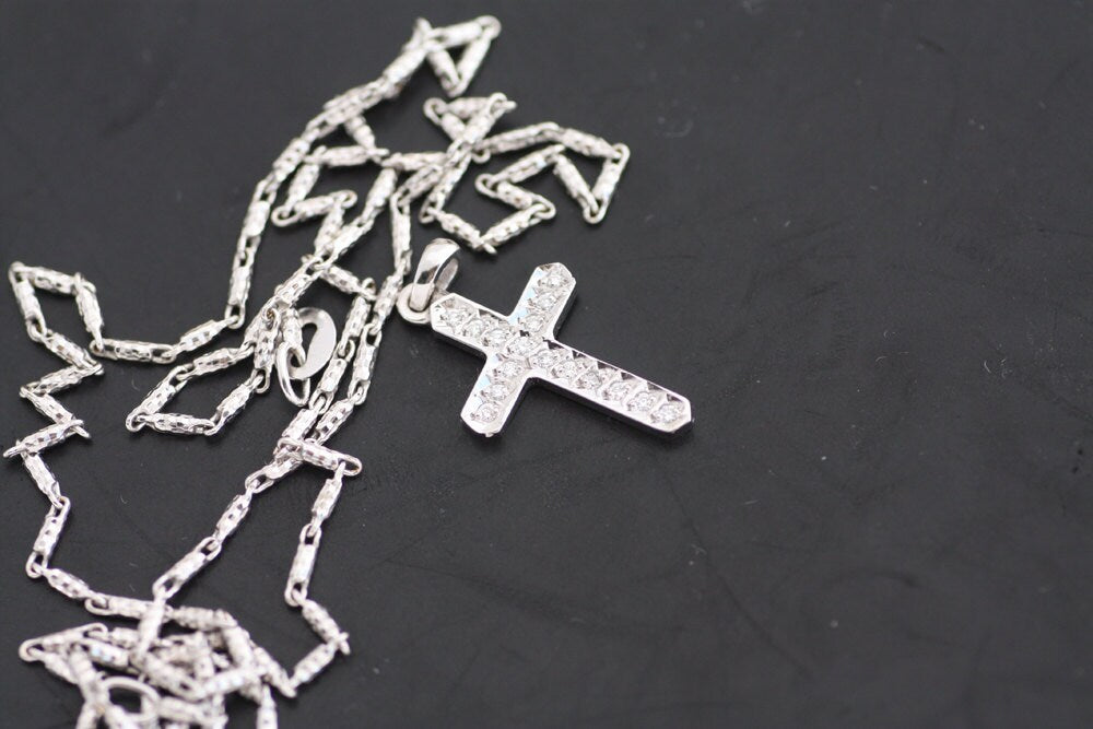 Diamond Baptism Gold Cross