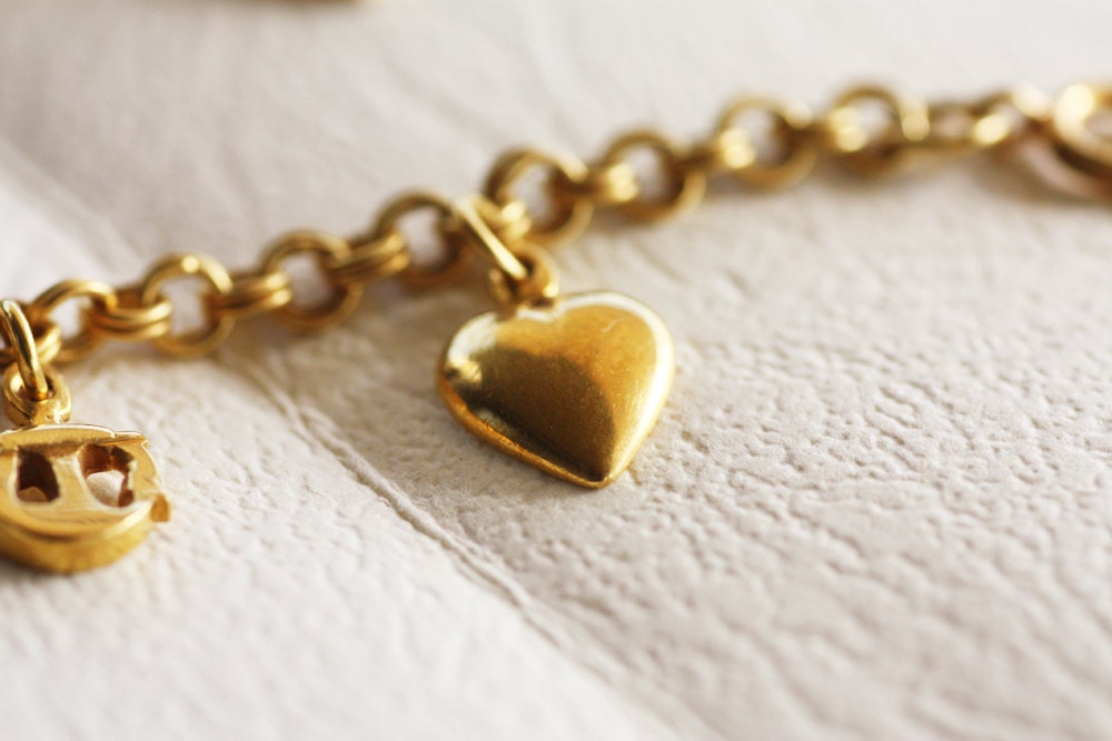 Charm, Solid Gold Baptism bracelet, 9 wishes Bracelet